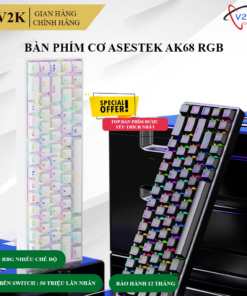 BÀN PHÍM CƠ ASESTEK AK68 RGB BLACK BLUE SWITCH