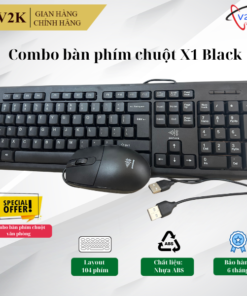 Combo bàn phím chuột có dây X1 Black – Full size 104 phím – Chuột 1000dpi